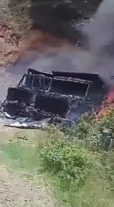 Incineran maquinaria en el sur del Cauca