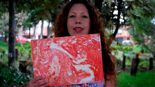 En una pintura, un grupo de periodistas plasmó su idea de paz En una pintura, un grupo de periodistas plasmó su idea de paz