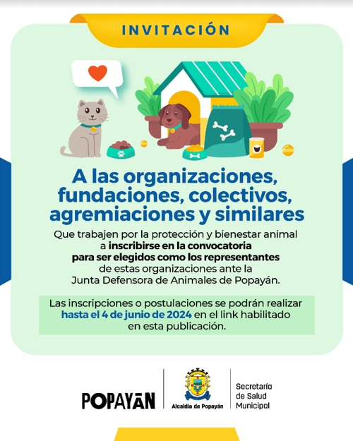 Convocatoria para conformar la Junta Defensora de Animales Convocatoria para conformar la Junta Defensora de Animales