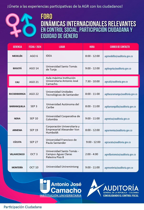 Auditoría General fomenta control social en Colombia