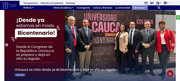 Unicauca se moderniza y estrena página Web Unicauca se moderniza y estrena página Web