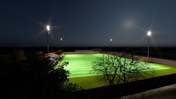 Alcalde Adrián Díaz impulsa proyecto de iluminación para el Estadio Municipal de Corinto