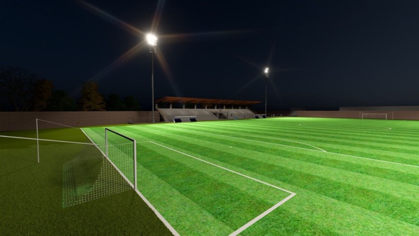 Alcalde Adrián Díaz impulsa proyecto de iluminación para el Estadio Municipal de Corinto