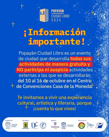 Empezó 7ª versión de Popayán Ciudad Libro. Empezó 7ª versión de Popayán Ciudad Libro.