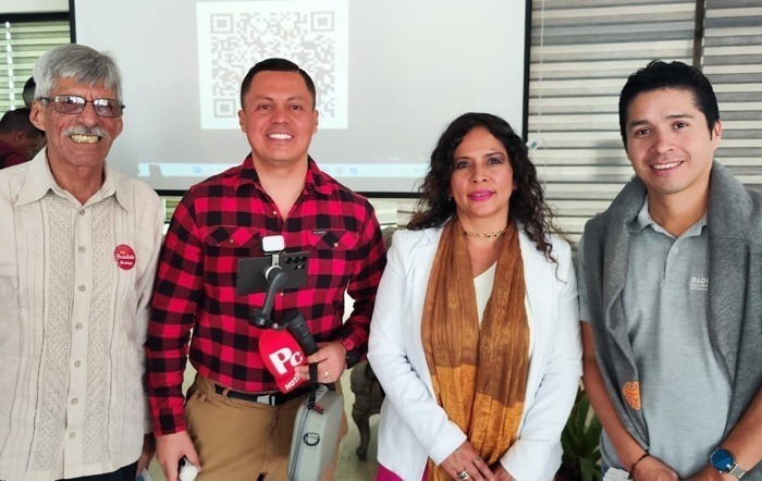 Alfonso Luna Geller, director Red de Medios de Comunicación Proclama del Pacífico, David Luna, Sonia Liliana Godoy Bonilla, periodista corresponsal Cauca de la Fundación para la Libertad de Prensa FLIP y Rubén Darío Zúñiga Guevara, líder en el Cauca RTVC, Sistema de Medios Públicos de Colombia. Colombia avanza en la construcción de una política pública para garantizar la labor periodística