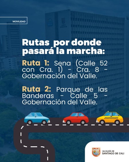 Puntos y desvíos en Cali por jornada de protestas