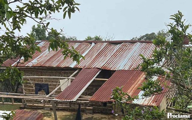 Casas y cultivos afectados por vendaval