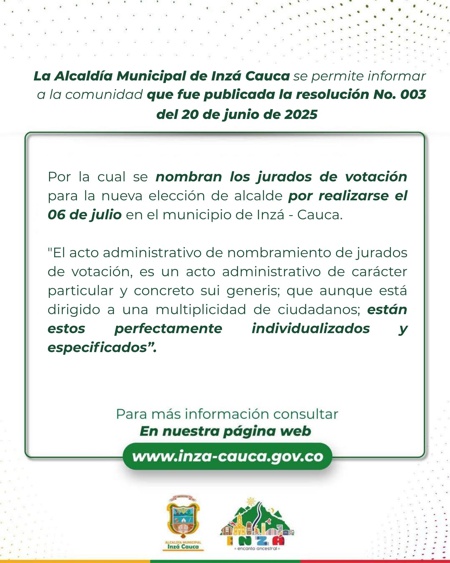Crisis electoral en Inzá obliga a repetir comicios Crisis electoral en Inzá obliga a repetir comicios