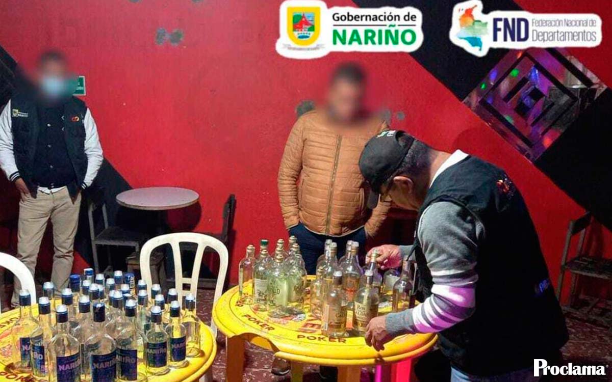 Licor adulterado decomisado en operativo en Genoy