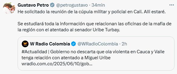 Petro llega a Cali tras ola de atentados