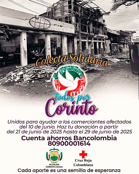 Todos por Corinto: solidaridad tras el atentado Todos por Corinto: solidaridad tras el atentado