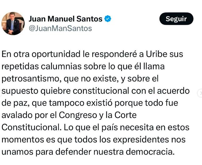 Uribe y Santos frente a Petro Uribe y Santos frente a Petro