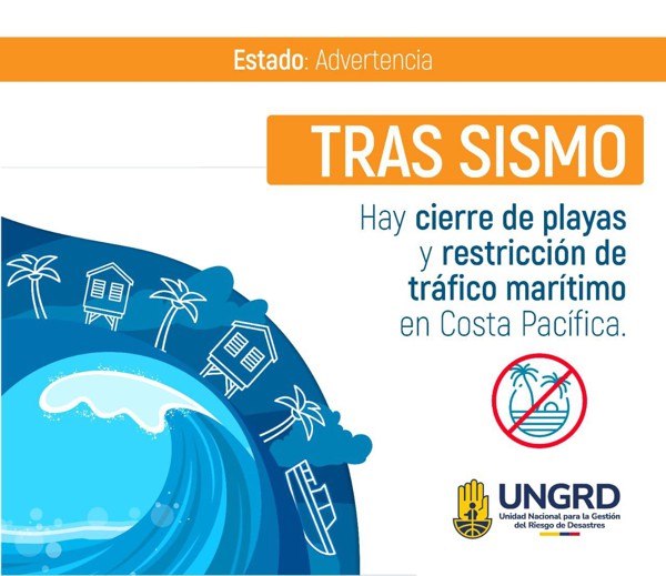 Alerta de tsunami en la costa Pacífica colombiana Alerta de tsunami en la costa Pacífica colombiana