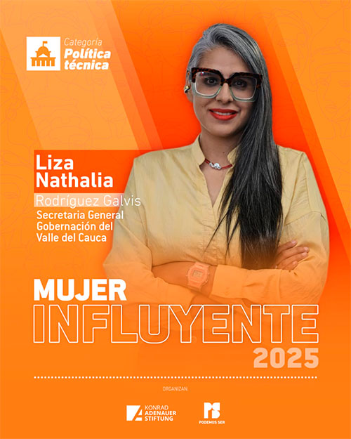 Liza Rodríguez, secretaria General de la Gobernación, quien también fue exaltada por su liderazgo técnico institucional