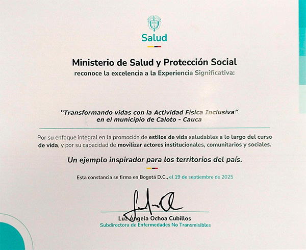 Caloto: Reconocimiento Nacional por Iniciativa Comunitaria Transformadora Caloto: Reconocimiento Nacional por Iniciativa Comunitaria Transformadora