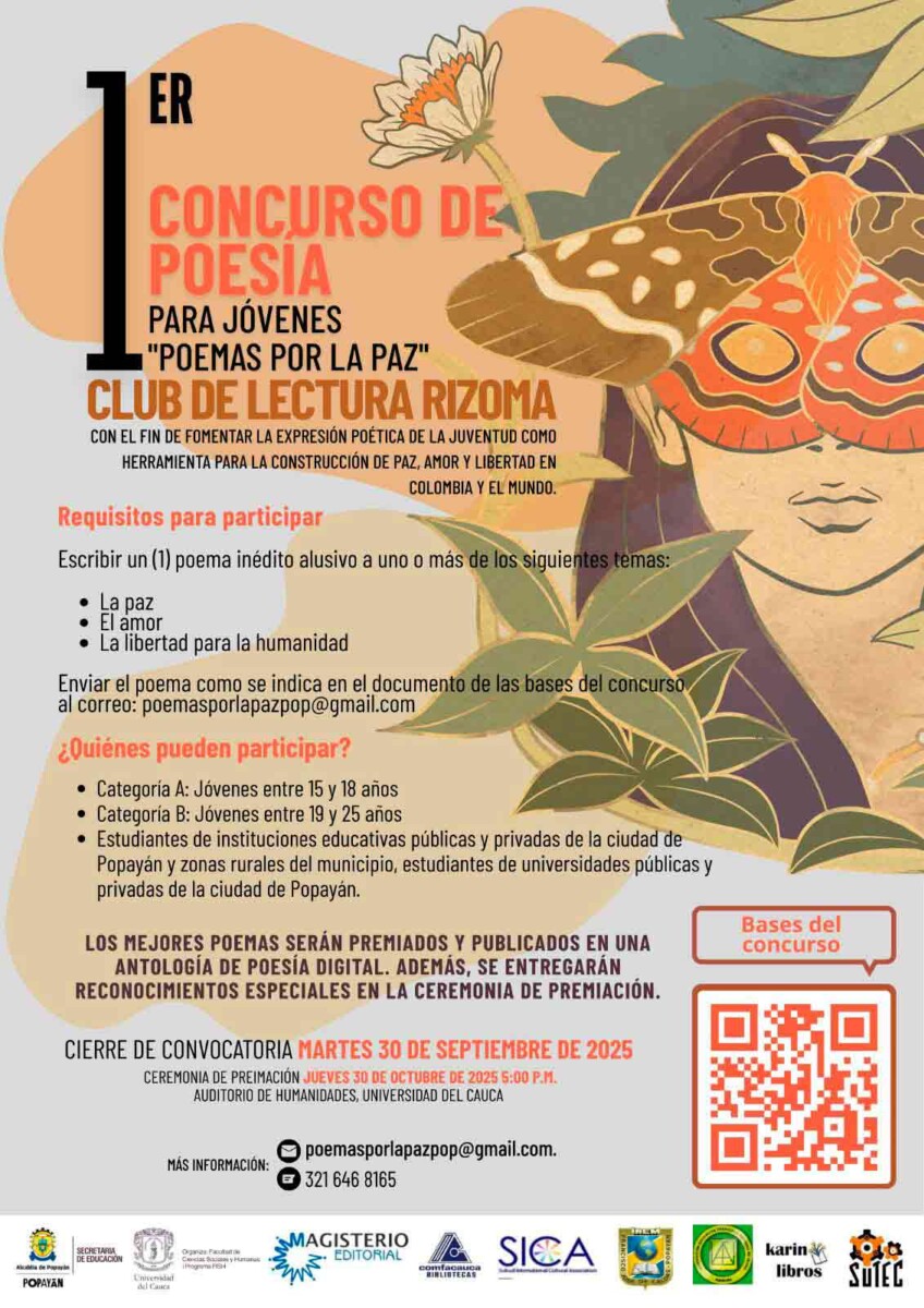 Jóvenes de Popayán convocados a Concurso Poético por Paz Jóvenes de Popayán convocados a Concurso Poético por Paz