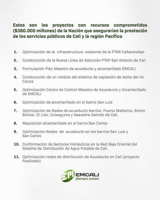 EMCALI solicita reestructuración del CONPES 3858 para garantizar obras EMCALI solicita reestructuración del CONPES 3858 para garantizar obras