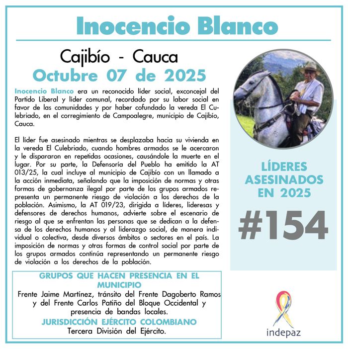 El luto permanente de los caucanos