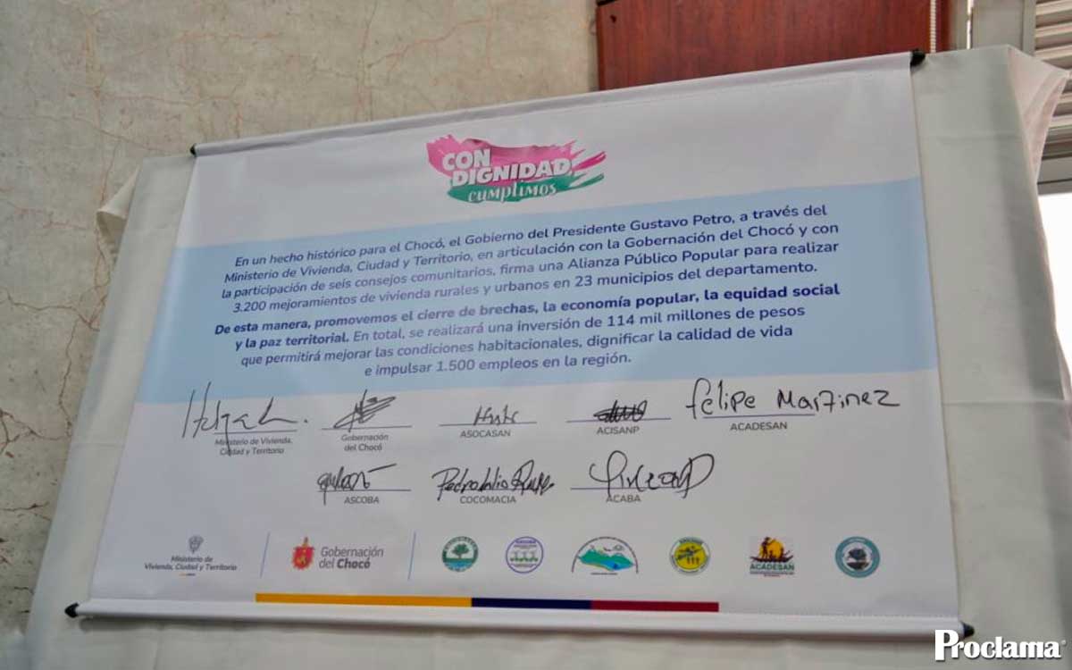 Gobierno destina $114 mil millones para viviendas en Chocó
