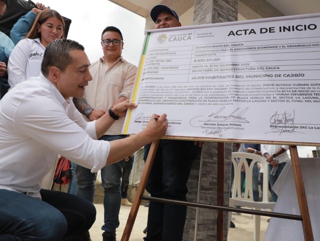 Pavimentan la vía El Cairo–Cajibío y avanzan obras rurales