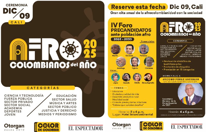 El Premio Afrocolombianos del Año 2025 llega al Pacífico