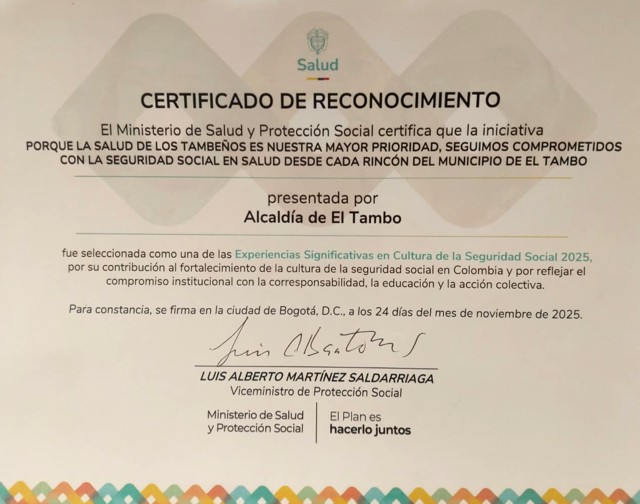 El Tambo: experiencia nacional en seguridad social en salud El Tambo: experiencia nacional en seguridad social en salud