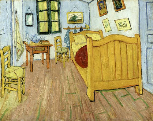 Paul Auster ante un cuadro de Van Gogh