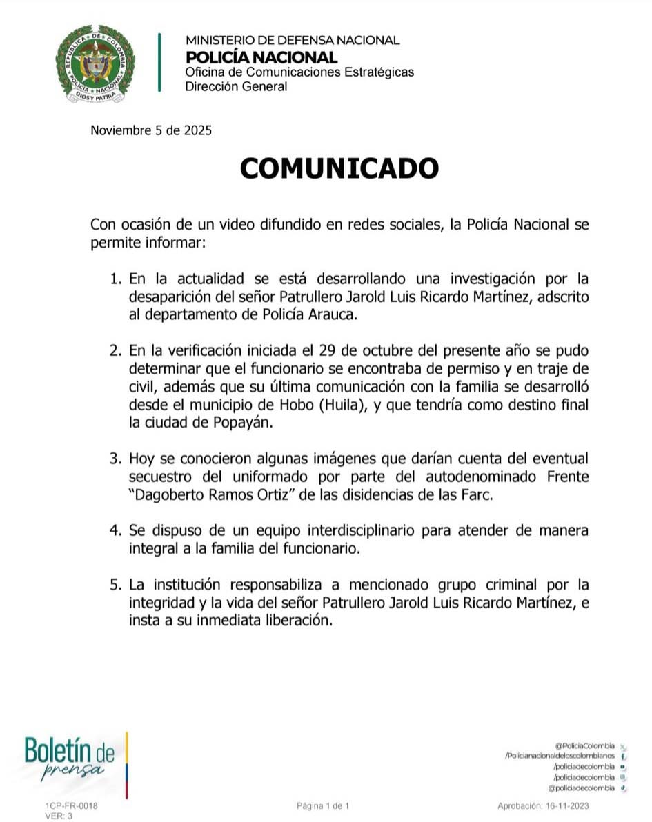 Secuestran a un policía en el oriente del Cauca
