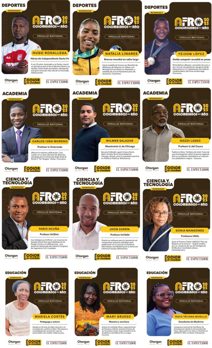 Vote por nominados en Afrocolombianos del Año 2025 Vote por nominados en Afrocolombianos del Año 2025