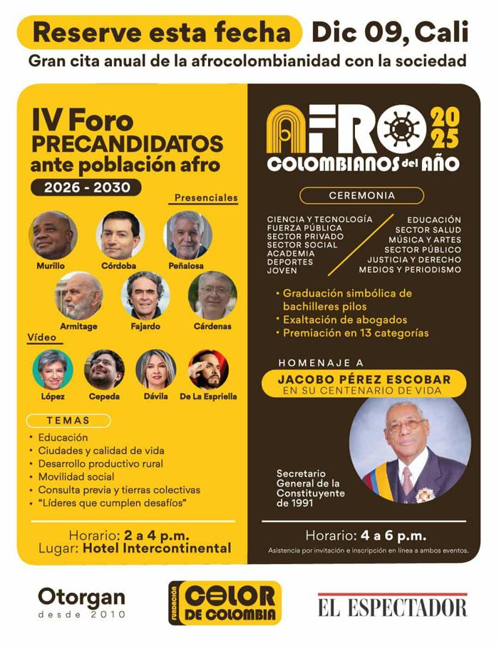 Vote por nominados en Afrocolombianos del Año 2025